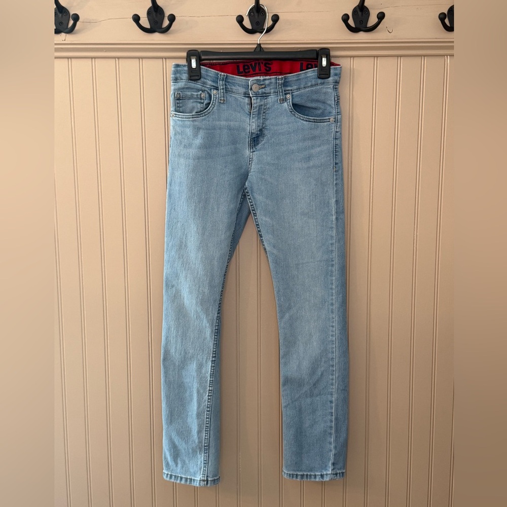 Levi’s Girls Size 14 Light Wash Stretch Denim Jeans Straight Leg Youth